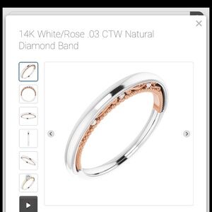 14K White Gold / Rose Gold Wedding Band